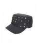 Adjustable Cotton Military Style Studded Front Army Cap Cadet Hat - Diff Colors Avail - Charcoal - CV11KUTXPFF