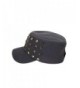 Adjustable Cotton Military Studded Charcoal