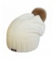 YUTRO Women's Wool Slouchy Fleece Lined Winter Beanie Hat with Rabbit Pom - White - CG11QYGIC4R