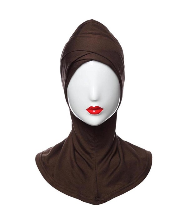 Edal New Under Scarf Hat Cap Bone Bonnet Hijab Islamic Band Neck Cover Head Wear - Coffee - CM126HWE9NF