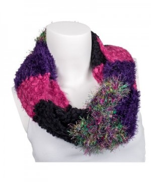 Snoozies Womens Thick and Soft Winter Knit Infinity Scarf - Jumble Knits - Fuschia/Purple - CY127DHLYHH