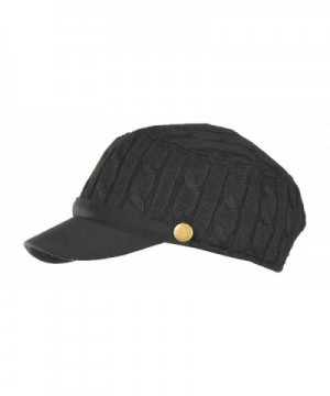 Black Cable Newsboy Cadet Visor in Women's Newsboy Caps