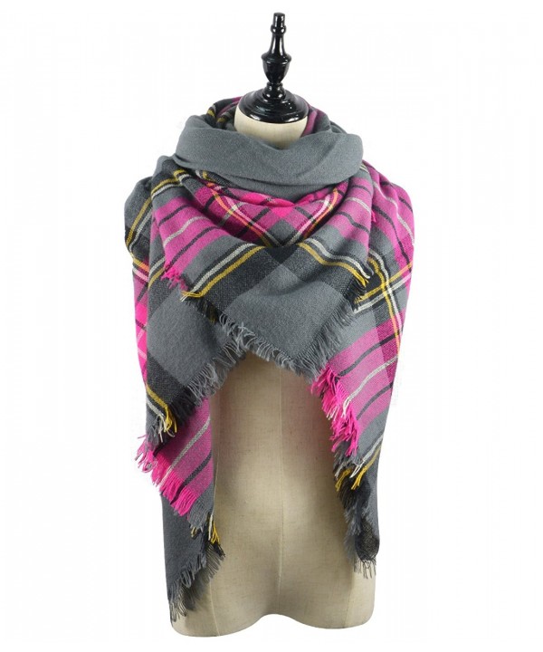 Century Star Gorgeous Warm Poncho Shawl Winter Scarf Soft Cape for Womens - Gray Pink - CK186RDMLKC