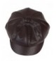 Bigood Women Fashion PU Leather Solid Ascot Ivy Newsboy Cap Berets Dark Brown - CU125BCKRUB