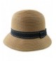 eYourlife2012 Gril's Summer Cloche Straw Foldable Round Top Beach Bucket Sun Hat - Light Coffee - CE11LT18FTJ