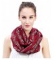 Lina & Lily Women's Musical Notes Print Infinity Loop Scarf - Dark Red - C411OWHI0K1