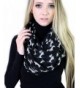 (6 COLORS) Bella Dachshund Doxie Dog Infinity Scarf- Women's Animal Print Loop Shawl - Black / off white - CA12HJWRAEL