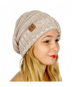 C C Tricolor Oversized Slouchy Beanie