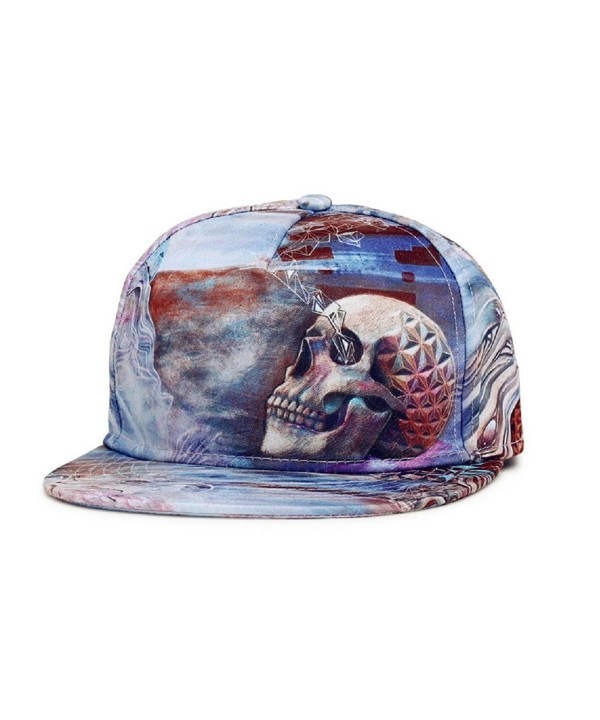 Printed Dancing Adjustable Snapback Baseball - Skull - C0184HXXYDY