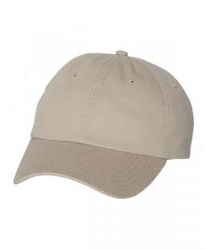 Valucap VC350 - Unstructured Washed Chino Twill Cap with Velcro - Khaki - C811J95HMOL
