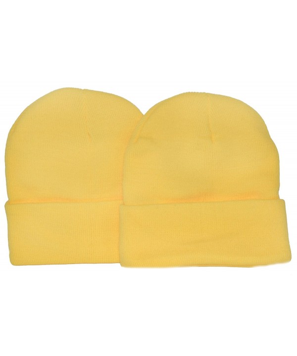 Great Deals! 2 Pack Knit Beanies / Neon Yellow - CP110OWX52V