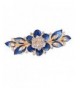 YAZILIND Gold Plated Bridal Hair Accessory Shinning Hair Barrette for Women Clips Hair Hairpins-Blue - CB183QUHKE0
