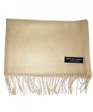 Ultra Soft Luxurious Cashmere Winter Scarf Made in Scotland Men Women Solid Plaid - Tan - CF188AC4W0H