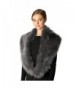 Fashion 21 Women's Luxury Faux Fur Fashion Trendy Warm Long Scarf Shawl Wrap - With Slit - Grey - CJ185QERG6T