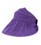 Women's Cotton Silk Summer UV Large Pleated Brim Sun Beach Sea Floppy Hat Visor - Purple - CJ11X22MGHP