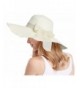 Bienvenu Women Large Brim Straw Beach Sun Floppy Hat - Ivory - C311YCXWMKT