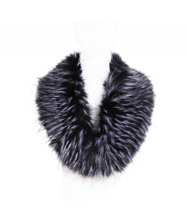 Soul Young Faux Fur Collar Women's Neck Warmer Scarf Wrap - Black&white - CO12LH33EUX