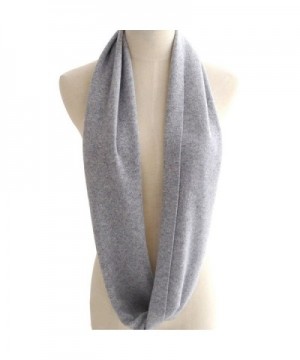 LerBen Womens Mens Soft Cashmere Solid Infinity Scarf - Gray - CZ12I31O01T