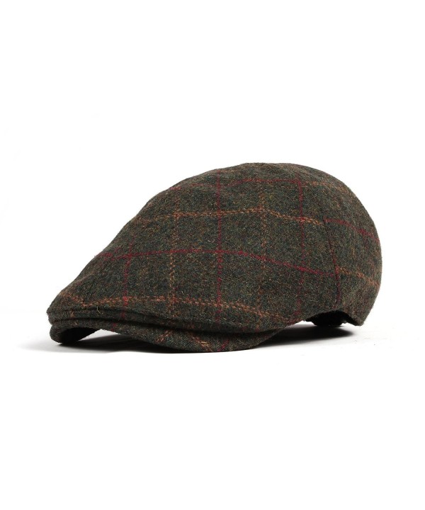 WITHMOONS Wool Newsboy Hat Flat Cap SL3022 - Green - C511QE8T145