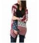 Modadorn Stars Stripes Fringe Blanket in Fashion Scarves