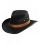 Dorfman Pacific Men's Twill Outback Hat - Black - CX17YUZGTA0