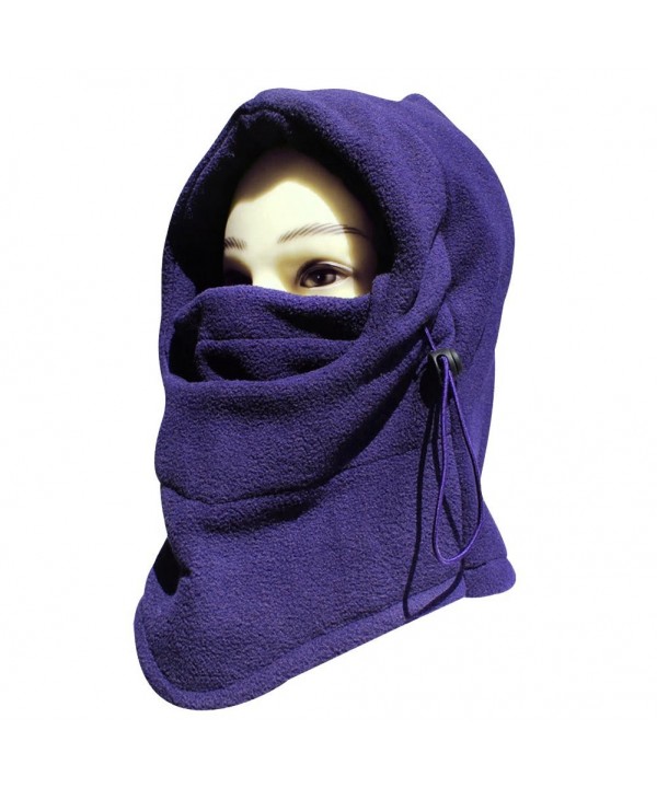 Eforstore 6 in 1 Thermal Fleece Balaclava Hat Hood Police Swat Ski Bike Wind Stopper Mask New Caps - Purple - C111TVXU7C5