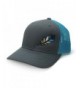 WUE The Outdoors Spirit Feather Trucker Hat - Charcoal/Neon Blue - CJ18703LIE3