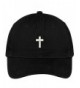 Trendy Apparel Shop Cross Embroidered Low Profile Soft Cotton Brushed Baseball Cap - Black - CX17XWGH7MH