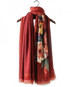 Cindy & Wendy Womens Large Soft Cashmere Feel Pashmina Shawls Wraps Winter Scarf (DBH-RED) - CM188QZD9HI