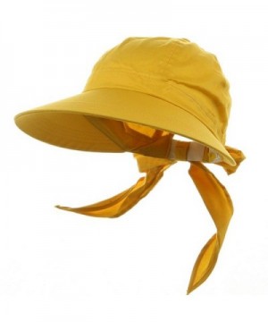 Mega Cap Lemon Yellow Wide Brim Peak Gardening Sun Hat - CL11P67G1Z7
