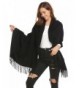 Chigant Women Cashmere Scarf Wraps Shawls with Tassel Soft Warm Wraps Scarves Oversize 35.4 X 28.3 inch - Black - C5186ZWCSM4