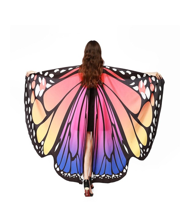 MEIQING Women&lsquos Butterfly Wings Swimsuit Bikini Beach Cover Ups Angel Wings Adult Costume - Pink&purple - CF186L6UW65