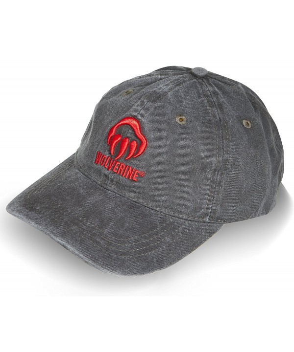 Wolverine Men's Curved Brim Baseball Cap - Gray/Red - CC17YI7MQ2M