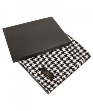 SilverHooks Cashmere Scarf Black Houndstooth