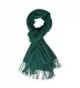 QBSM Womens Large Soft Scarf Solid Winter Pashmina Cashmere Feel Shawl Wraps for Women Girls - Dark Green - CH186L790MR