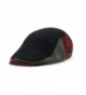YCHY Men's Knitted Wool duckbill Hat Warm Newsboy Flat Scally Cap - Black - CQ12LSMVZB3