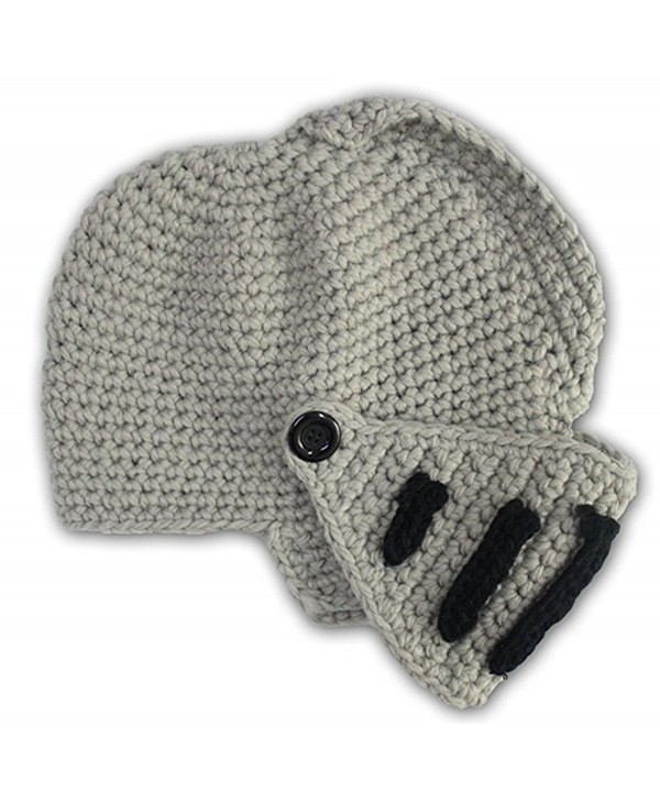 GIANCOMICS Roman Cosplay Knight Helmet Visor Crochet Knit Beanie Hat Winter Mask Cap - Grey - CK126NLKABT
