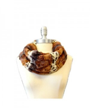 SCARF_TRADINGINC Super Soft Animal print Faux Fur Infinity Scarf Loop Cowl - Animal Spot Tan - CB119H41ADH