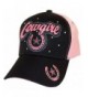Cowgirl Embroidered Baseball Cap / Black & Pink - C411W84L7CN