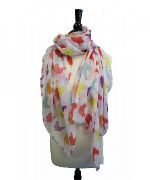 Fluffy Layers Fashion Scarves ( Horses and Chicken Prints) - White Chicken Print - CK12MYIH9E5
