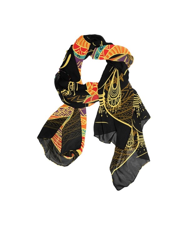 DEYYA Women's Silk Scarf Scarves African Art Women Beach Sunscreen Shawl Wraps - C0187EAAA2G