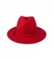 ACVIP Women Wool Fedora Solid - Red - C211Q753AA9