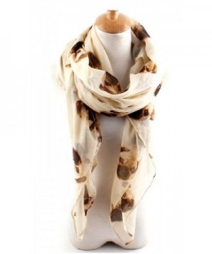 Sannea Womens Cute Pug Printed Slik Scarf Fashion Scarves Wrap for Girls - Beige - C7128JIX7I3