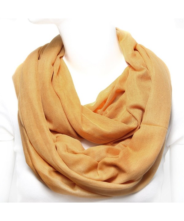 Scarfand Super Soft Knit Solid Infinity Scarf - Mustard - CY11BSNX8NL