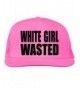 White Girl Wasted Bright neon truckers mesh snap back hat in 6 Bright Colors - Neon Pink - CK11MJC54HX