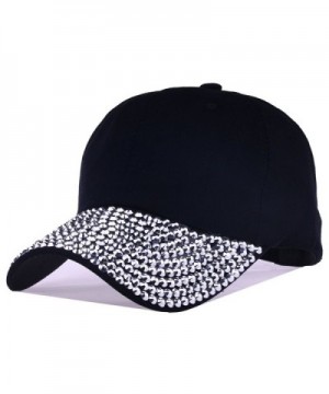 Deer Mum Lady Studded Rhinestone Crystals Adjustable Baseball Cap - A-black - CN11RR341B9