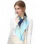 OSCAR ROSSA 100% Silk Scarf- 35"x35"Large Square Printed Silk Twill Scarf - To Iris- Blue - C5185IUKCOX