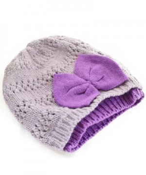 Women Chunky Beanie Double Knit Cap Skull Ski Hat (14 Colors) - Purple - C011NCP3THD