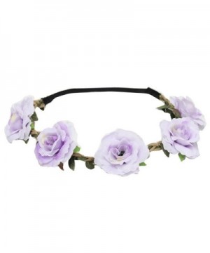 PHOTNO New Style Floral Flower Party Wedding Hair Wreaths Headband Hair Band - Purple - CN12MDKO13D