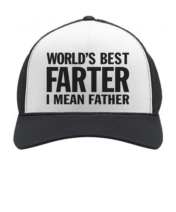 TeeStars World's Best Farter- I Mean Father Funny Gift For Dads Cool Trucker Hat Mesh Cap One Size Black/White - CX182WCKRS2